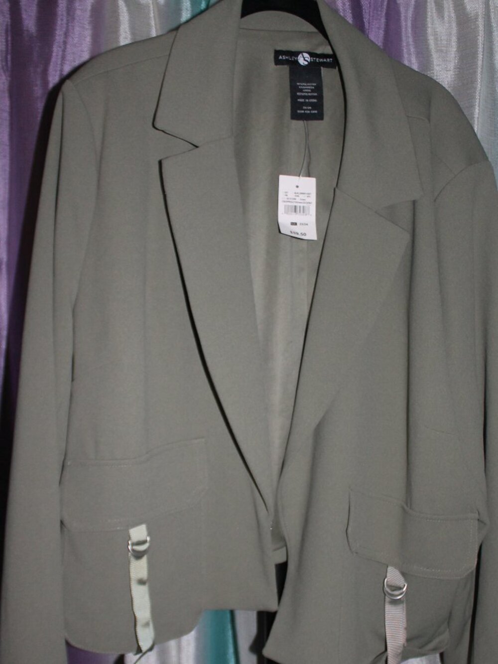 Ashley Stewart Blazer Womens 22/24 NWT Plus Size Work Jacket Neutral